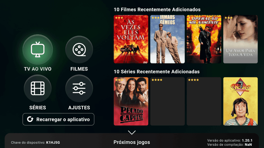 Tela do aplicativo XCloud WPlay